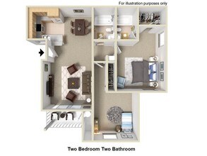 2 Bedroom / 2 Bath floor plan